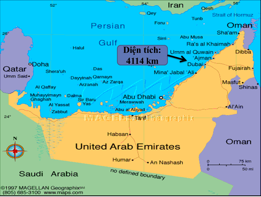 Thông Tin Diện Tích Các Tiểu Vương Quốc Ả Rập Thống Nhất (UAE)